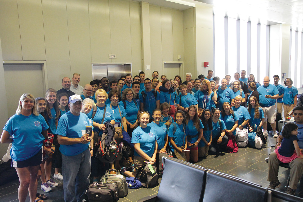 Sixty-five pilgrims from the Diocese of Providence left Logan International Airport in Boston on Saturday for a 13-day pilgrimage to Krakow, Poland, to participate in World Youth Day.