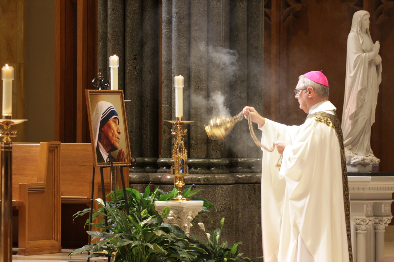 This special relic of Mother Teresa was present near the altar during the Mass on Sept. 4.