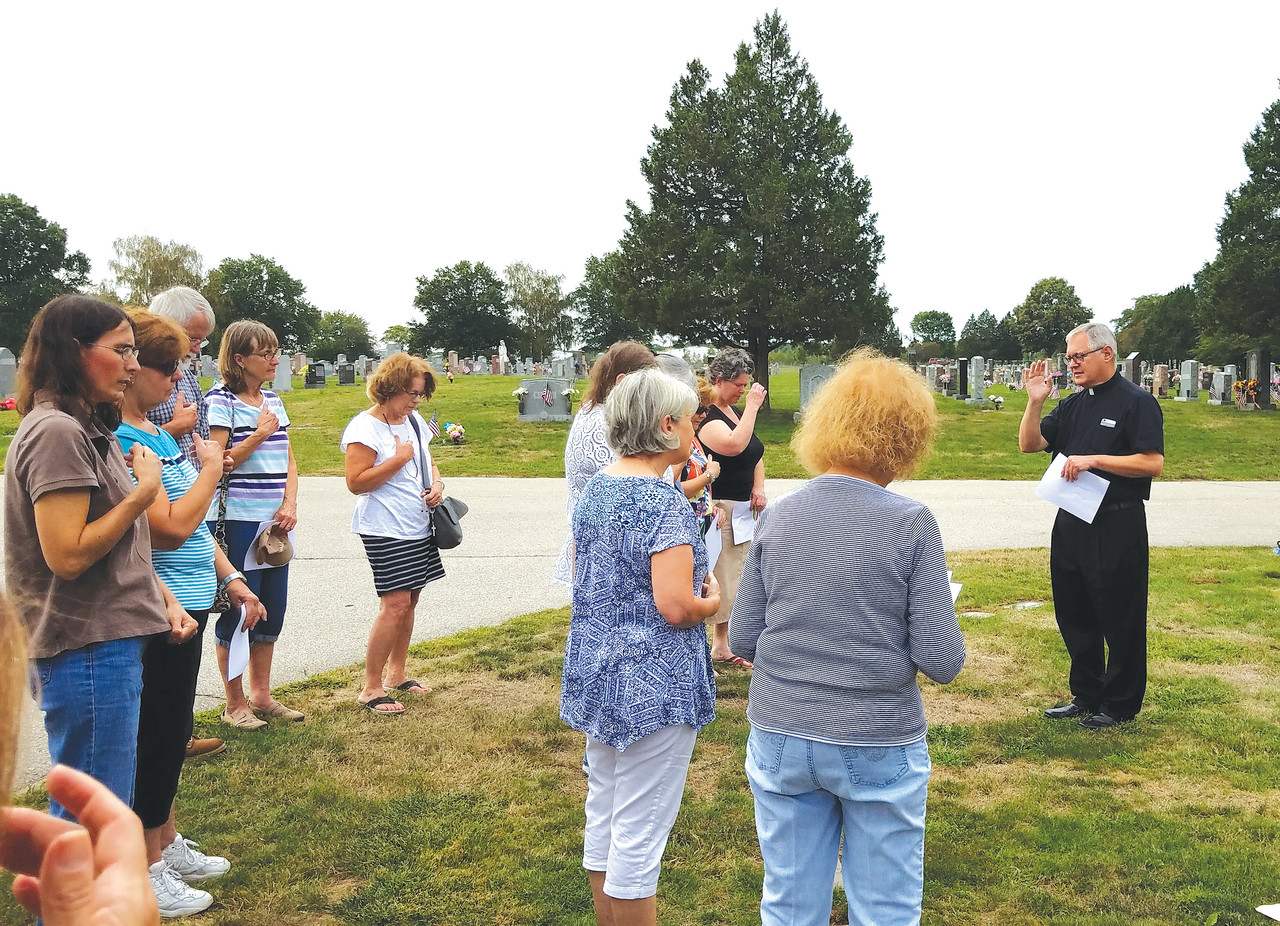 Millions remembered: Bishop Thomas J. Tobin offers prayers at Gate of Heaven Cemetery in RIverside as part of the local commemoration of the National Day of Remembrance for Aborted Children, a day for pro-life witnesses to remember the lives of the unborn.