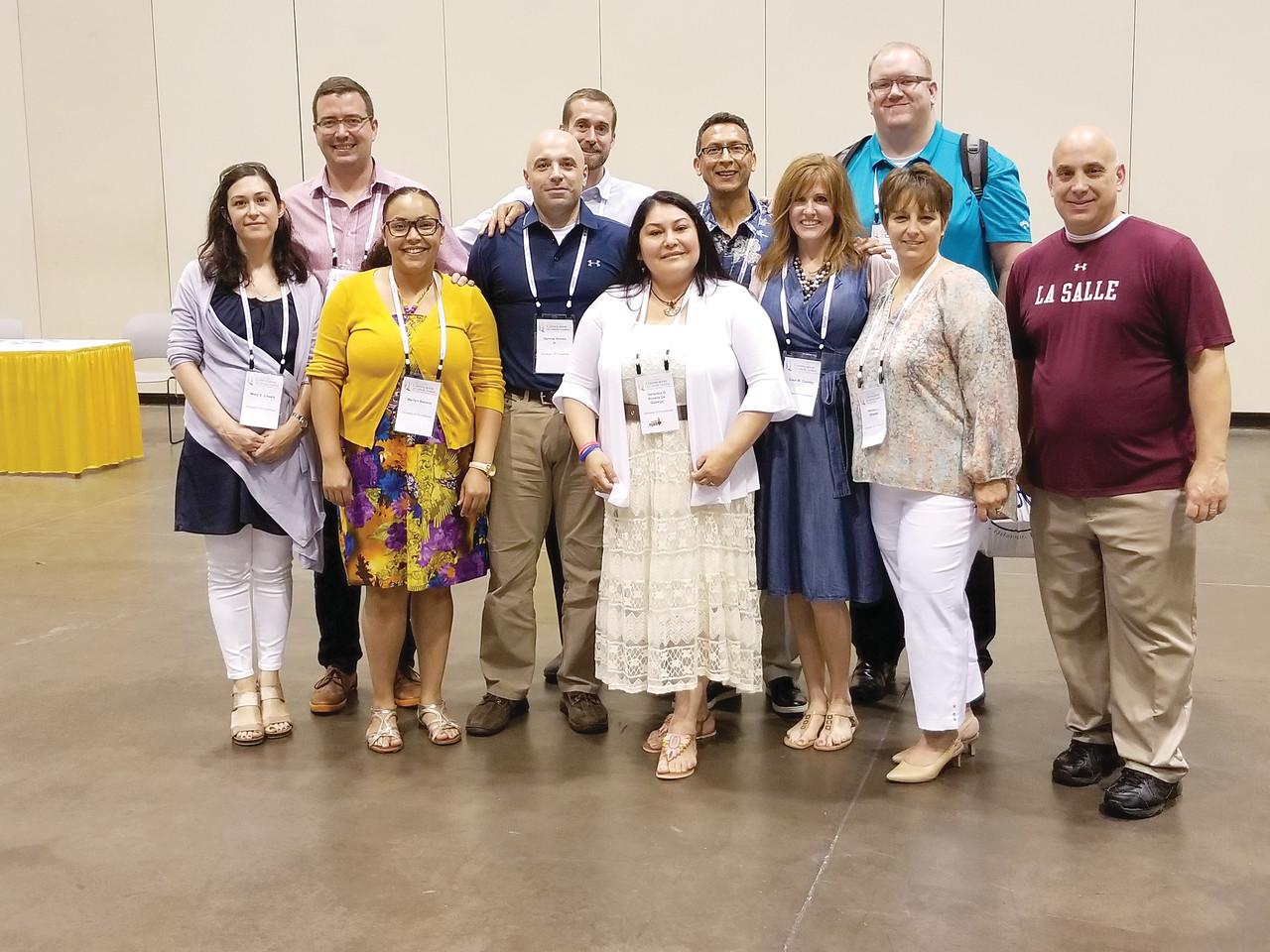 Delegates from the Diocese of Providence joined 3,500 participants from across the United States for the Convocation of Catholic Leaders in Orlando July 1- 4. From left to right: Mary Cheely, James Hill, Marlyn Batista, Dennis Sousa, Edward Trendowski, Varsobia Acosta de Gallego, Javier Gallego, Lisa Cooley, Daniel Mahoney, Melissa DiFonzo, Deacon Gregory Albanese.