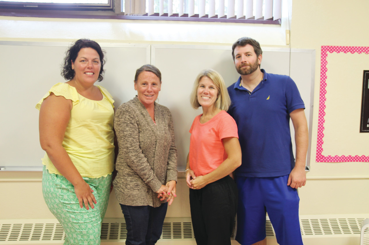 Pictured from left to right: Jessica Carlson, grade eight and middle school math, Felicia Turner, grade four, Jennifer Federico, grade five, and Eric Urban, grade seven and middle school science.