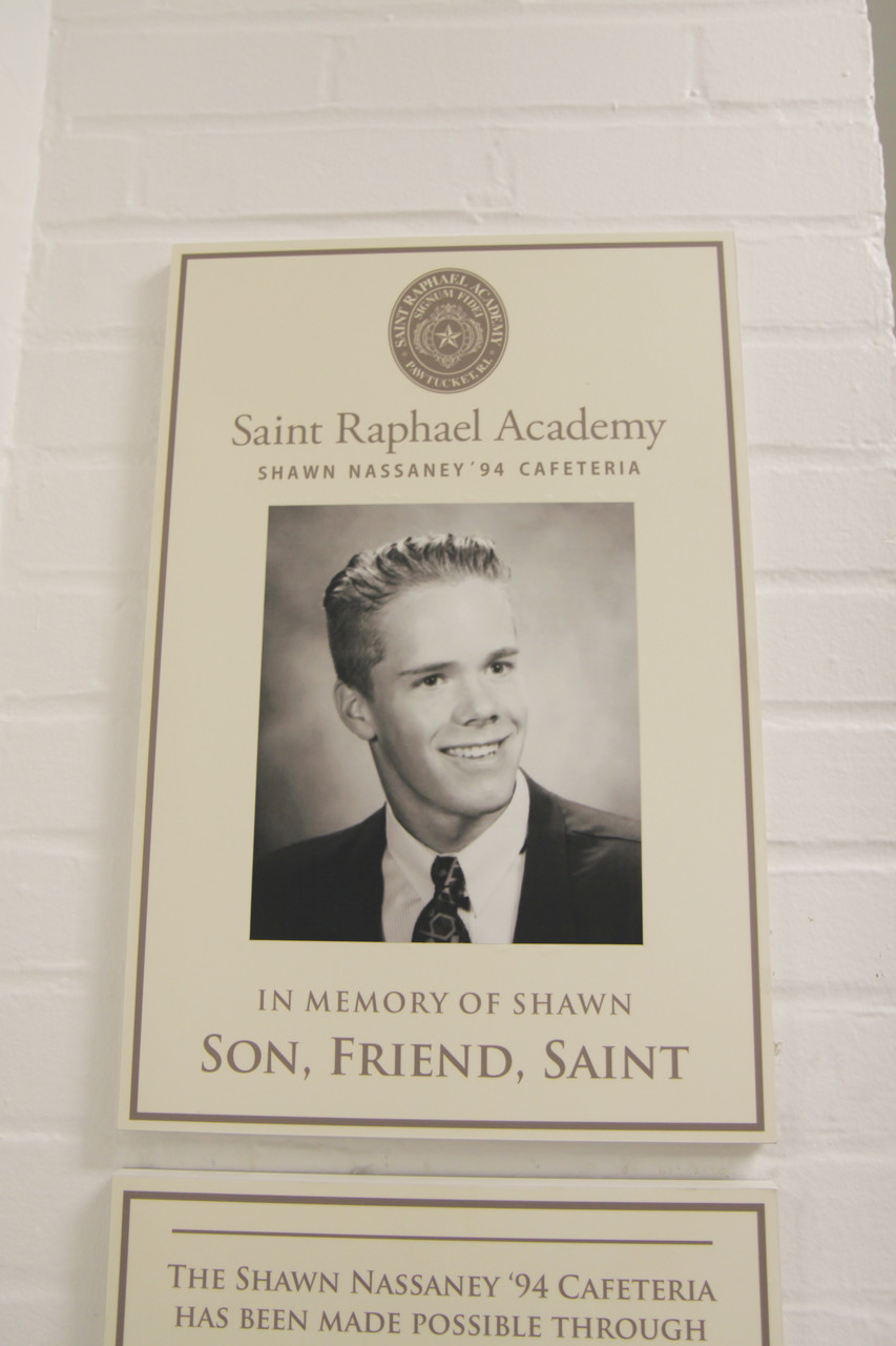 Shawn Nassaney, a 1994 graduate of St. Raphael Academy, was killed in the September 11 terrorist attacks along with his girlfriend, Lynn Goodchild, when their plane was hijacked and flown into the South Tower of the World Trade Center. A newly dedicated 
cafeteria at the school honors his memory.