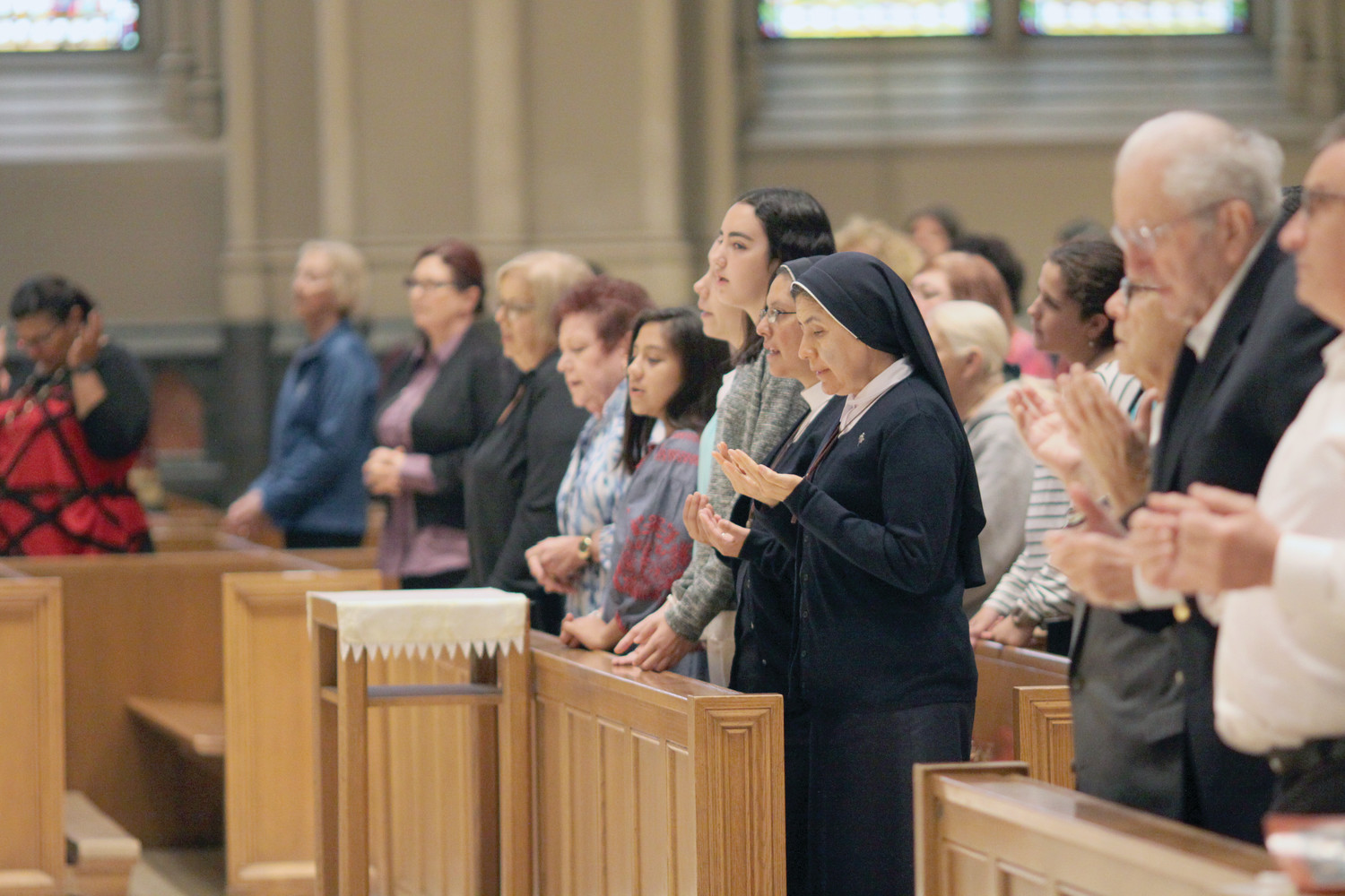 Among those who attended Sunday’s Mass were members of the Missionary Sisters Servants of the Word, who have a convent in West Greenwich, and students from Overbrook Academy, located in Greenville. Both groups had relatives affected by the earthquakes in Mexico in September.