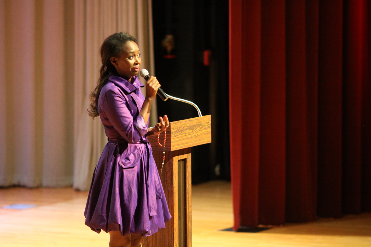 On October 10, Immaculée Ilibagiza, a Rwandan American author and motivational speaker, visited McVinney Auditorium in Providence, to share her witness about how she survived during the Rwandan Genocide, her deep Catholic faith and devotion to the Blessed Mother.