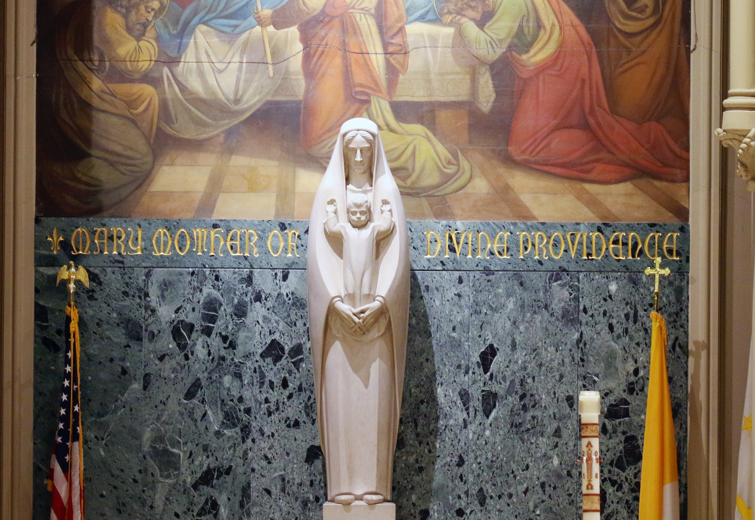 Beautiful images of the Blessed Mother are seen throughout the Cathedral of Saints Peter and Paul in Providence