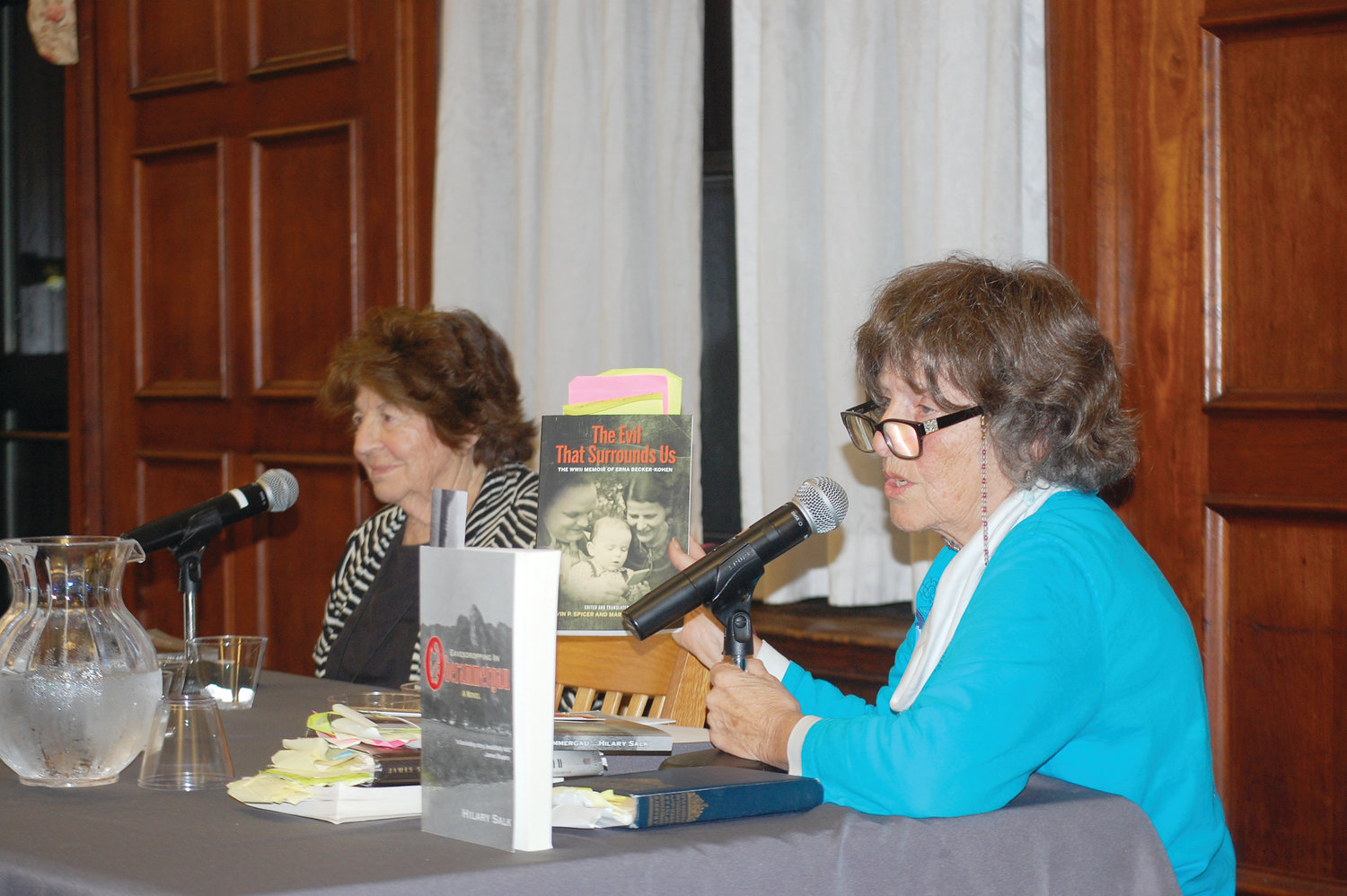 From left, Judith Banki, senior advisor on Interreligious Affairs, Tanenbaum Center For Interreligious Understanding, and Hilary Salk, author of “Eavesdropping in Oberammergau,” speak at PC’s Center for Catholic and Dominican Studies during the Jewish-Christian Theological Exchange on Oct. 24.