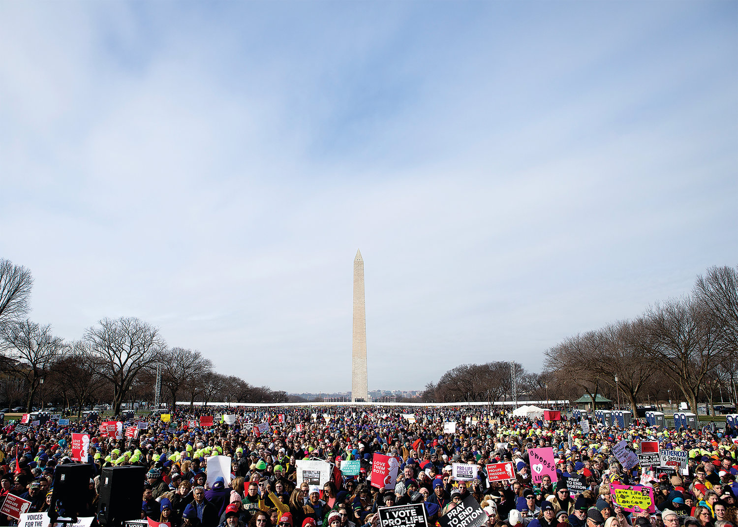 People gather during the annual March for Life rally in Washington Jan. 24, 2020. (CNS photo/Tyler Orsburn) See stories marked LIFE- Jan. 23 and 24, 2020.