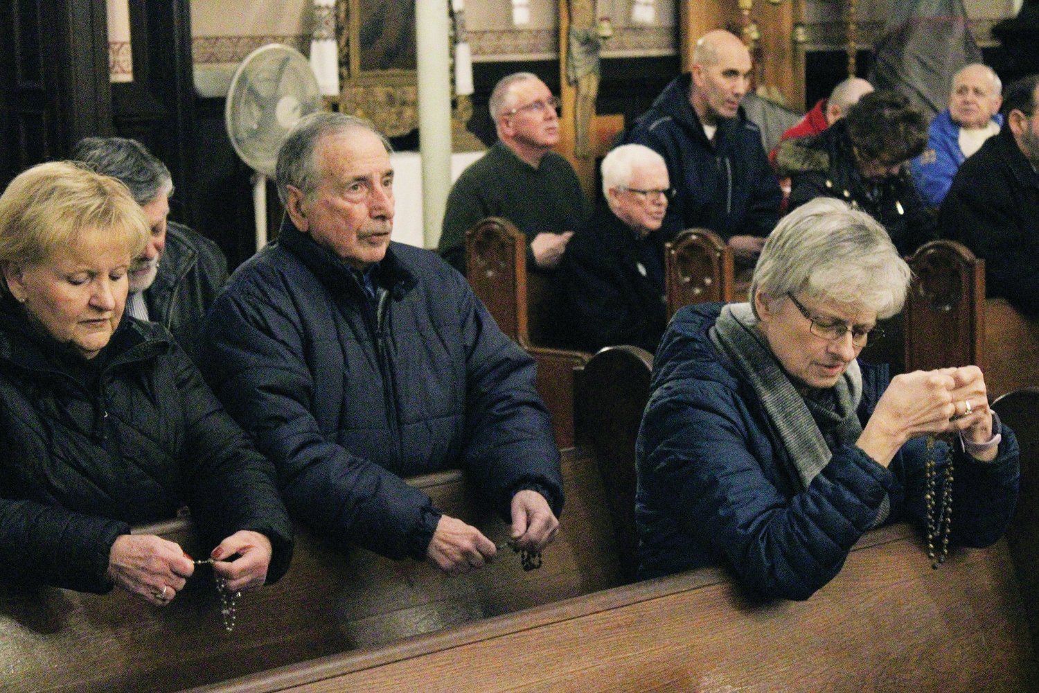 St. Michael’s Ukrainian Catholic Church in Woonsocket held a Rosary prayer service with the Knights of Columbus for peace in Ukraine on Friday Feb. 24.